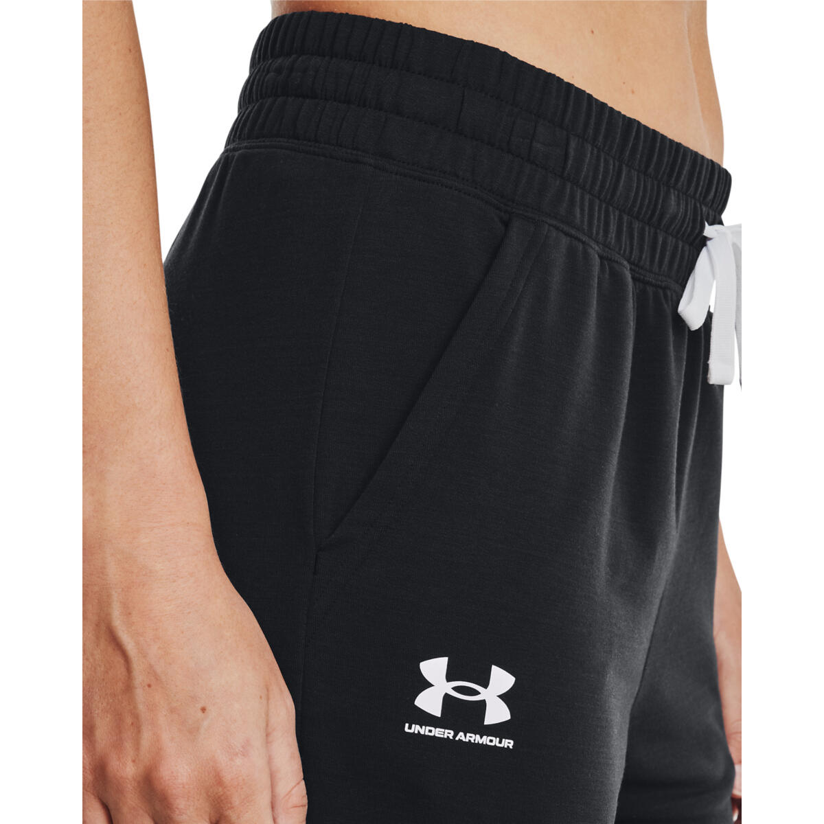 Pantalon Under Armour Rival Terry, Noir, Femmes 4/5