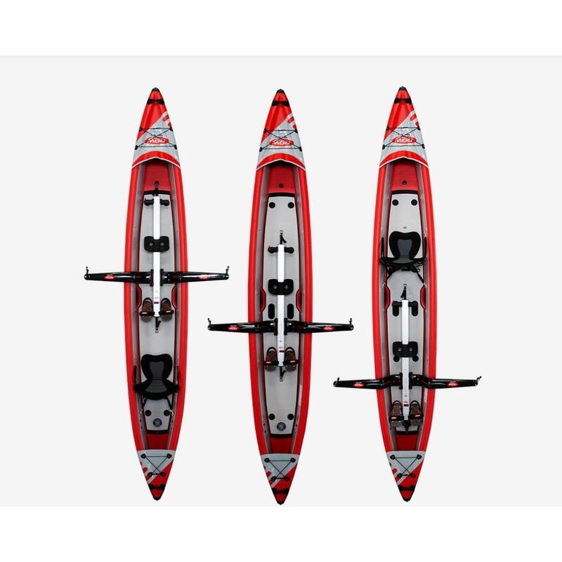 AIRKAYAK 16' Inflatable Kayak Rowing Boat - Light grey/Red