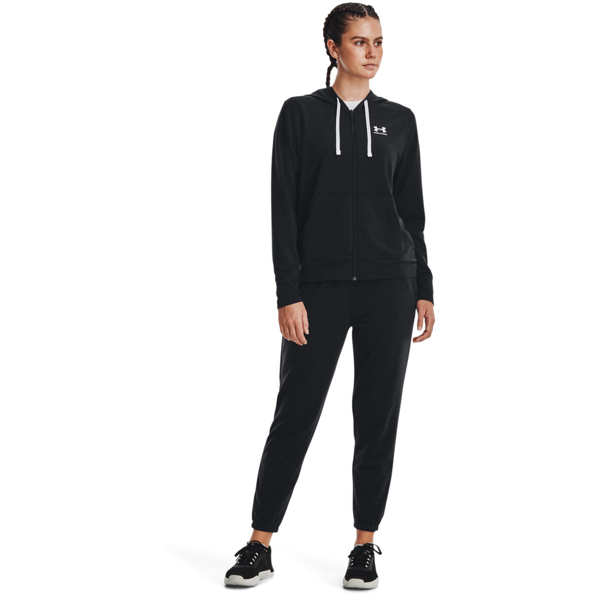 Pantalon Under Armour Rival Terry, Noir, Femmes 3/5