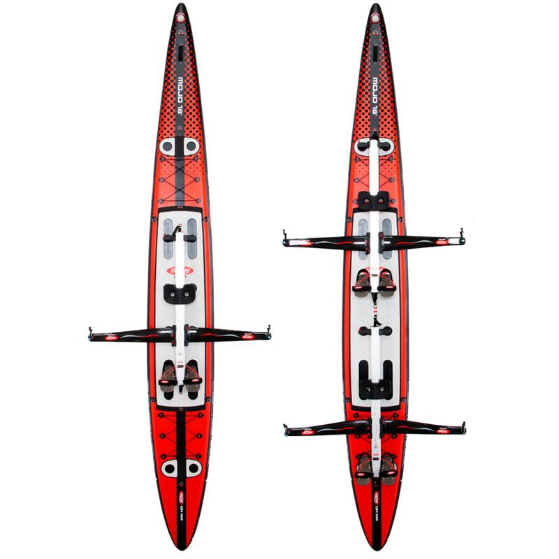 MOJO 18' 充氣平板賽艇板/站立板 - 黑色/紅色