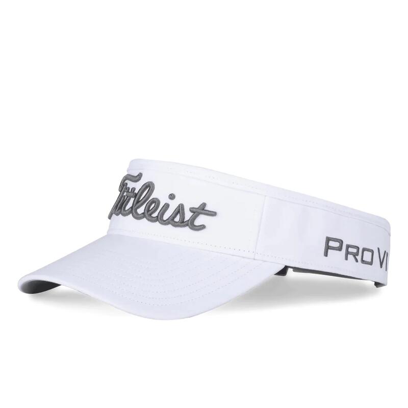 TOUR PERFORMANCE UNISEX ADJUSTABLE VISOR - WHITE/GREY