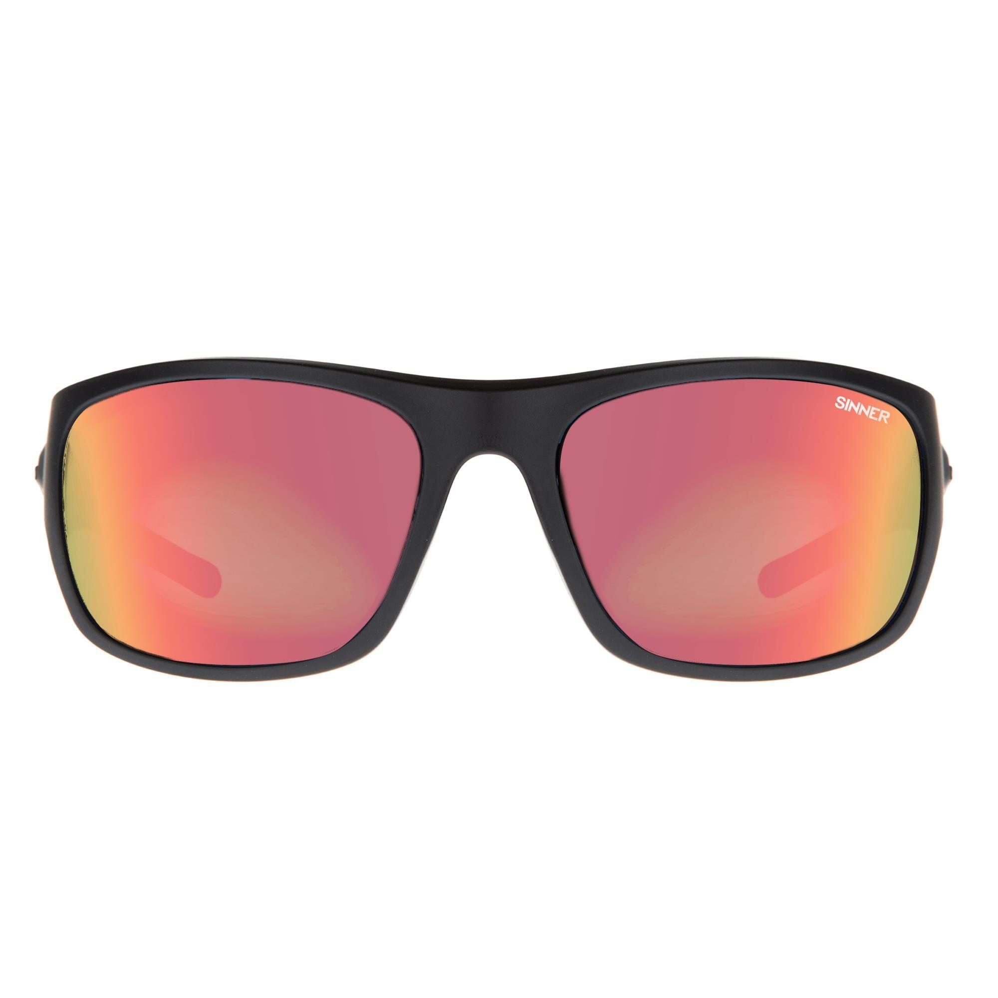 SINNER Bruno Unisex Cycling Sunglasses - Matte Black, Polycarbonate Red Oil Cat.3