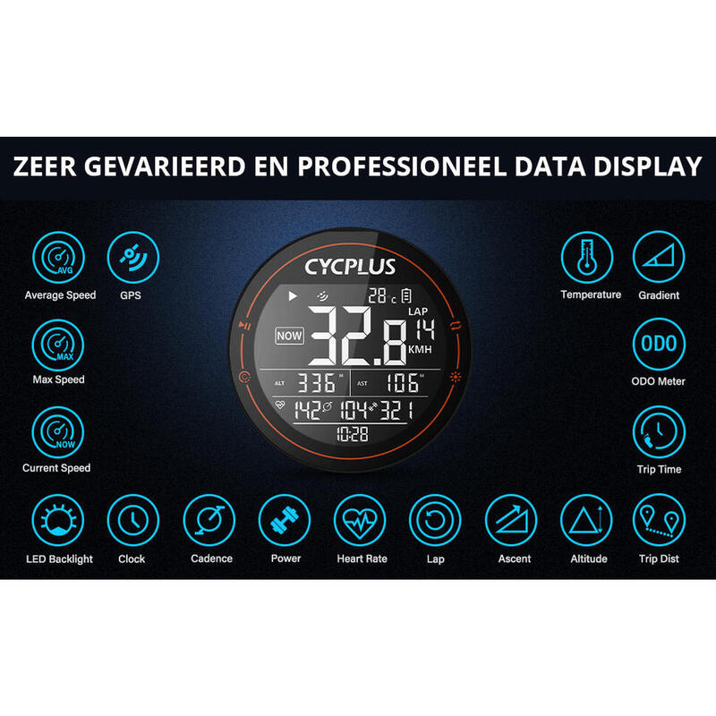 Compteur de vélo compact GPS Cycplus M2