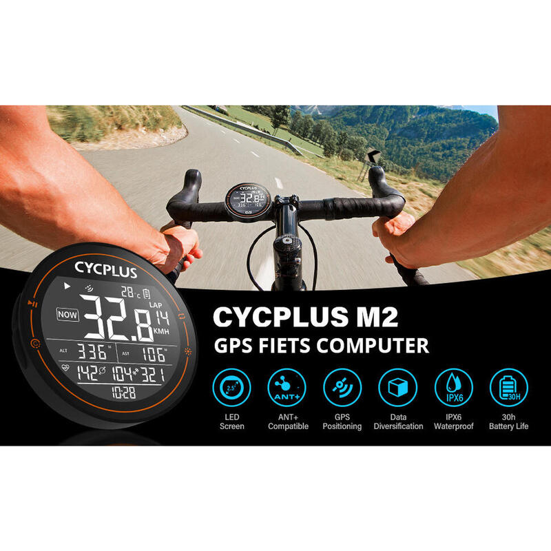 Compacte GPS Cycplus M2 fietscomputer