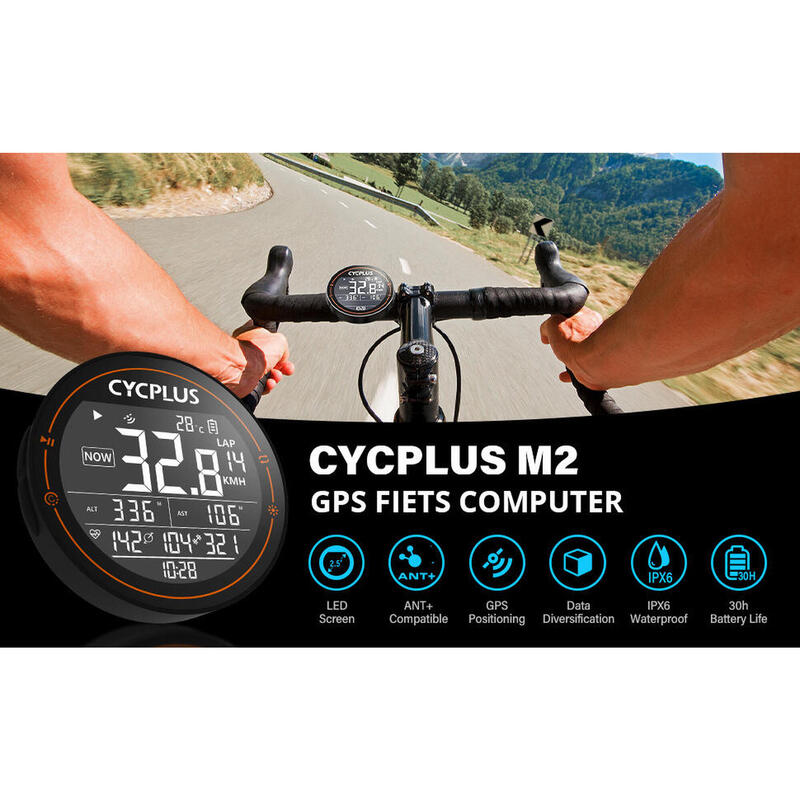 Compteur de vélo compact GPS Cycplus M2