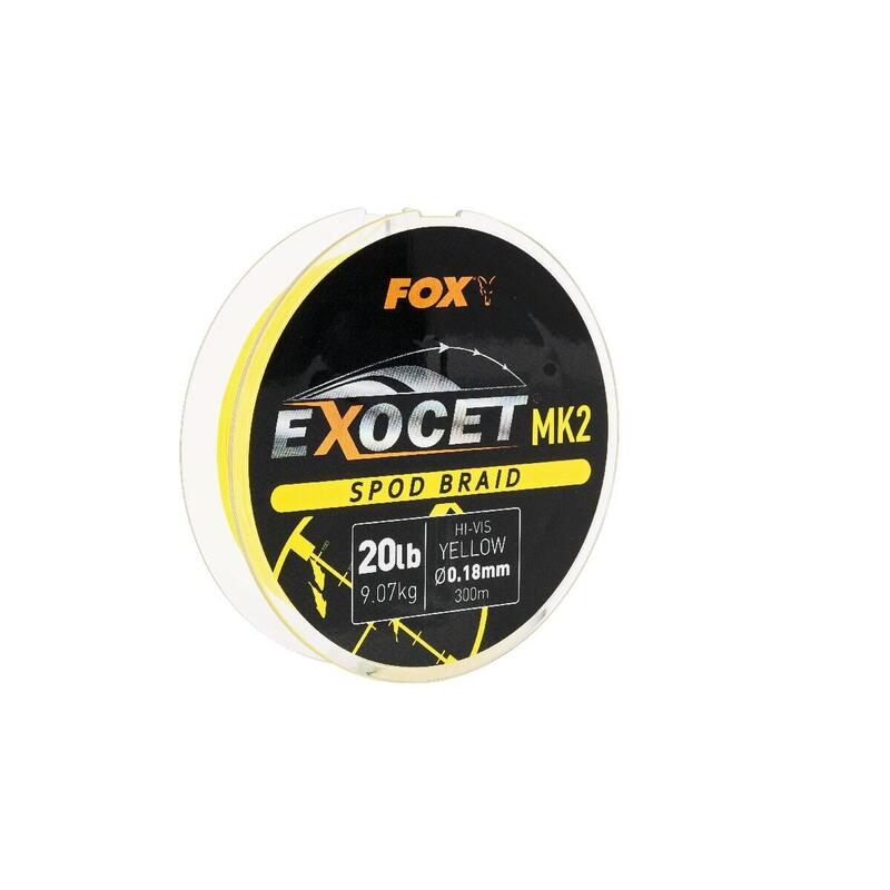 Fox Exocet Mk2 Spod Braid Yellow 0.18mm 20Lb 300m