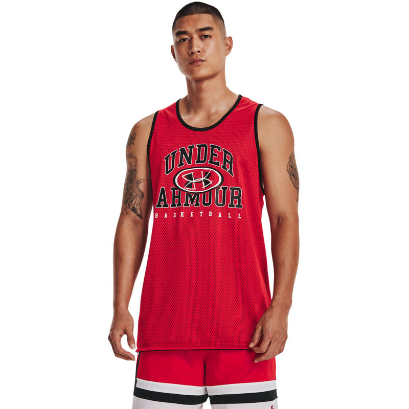 Camiseta Under Armour Baseline Reversible Cotton Tank, Rojo, Hombres