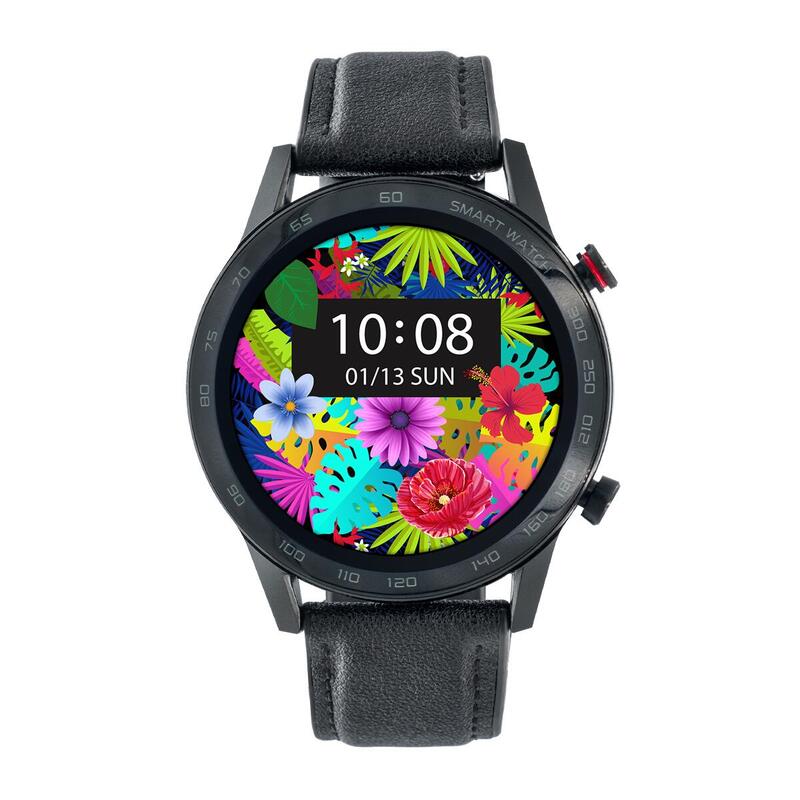 Unisex-Sport-Smartwatch WDT95 schwarzes Leder