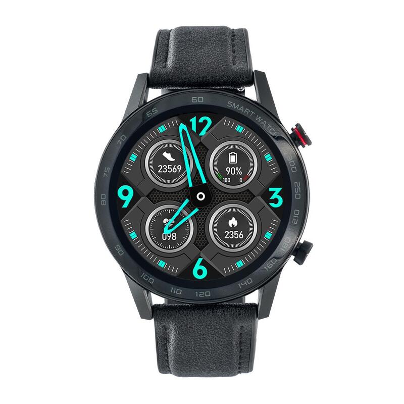 Relógio Smartwatch WDT95 em pele preta