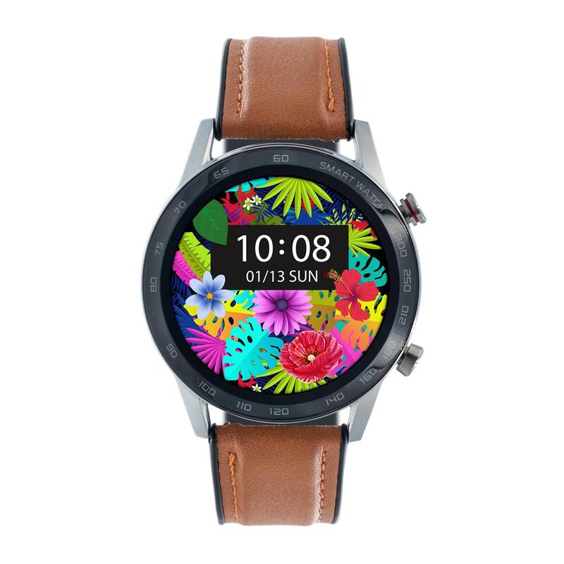 Smartwatch sportivo unisex Watchmark WDT95 pelle marrone