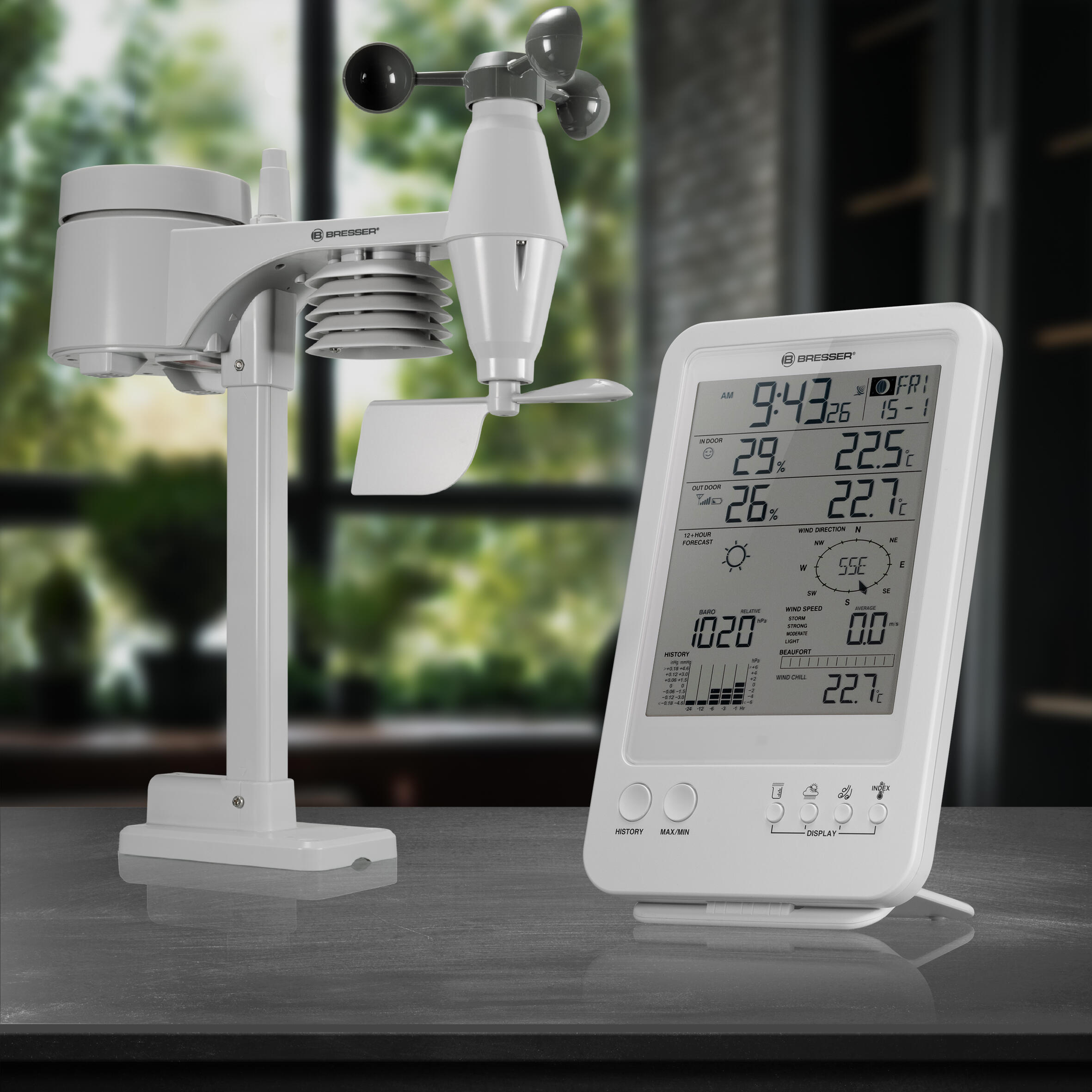 5en1 Bresser Wetter Center White Meteorological Station 5/7