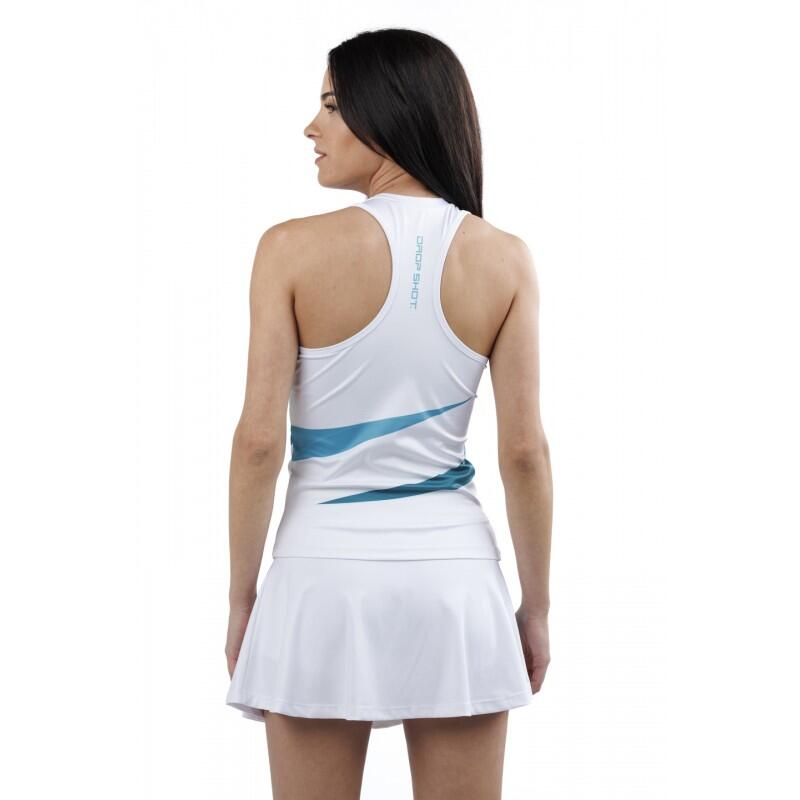 Drop Shot Sibi T-shirt da padel senza maniche da donna 2023 bianca 3/3