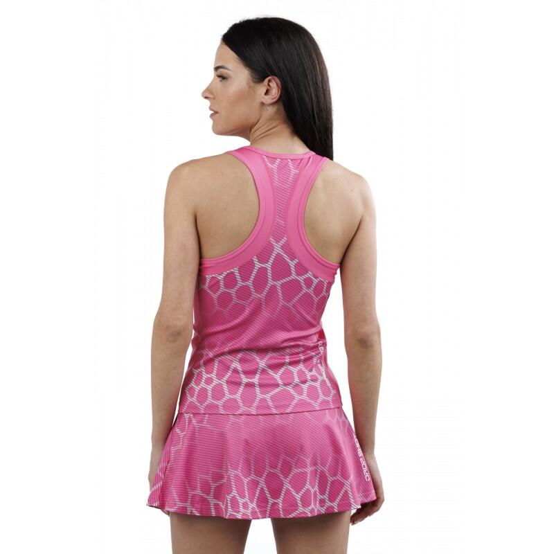 T-shirt padel senza maniche Drop Shot Naura Donna 2023 Rosa 3/4