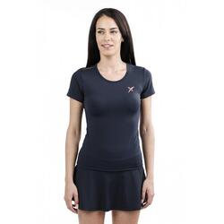 T-shirt noir à manches courtes Padel Drop Shot Tania 2029