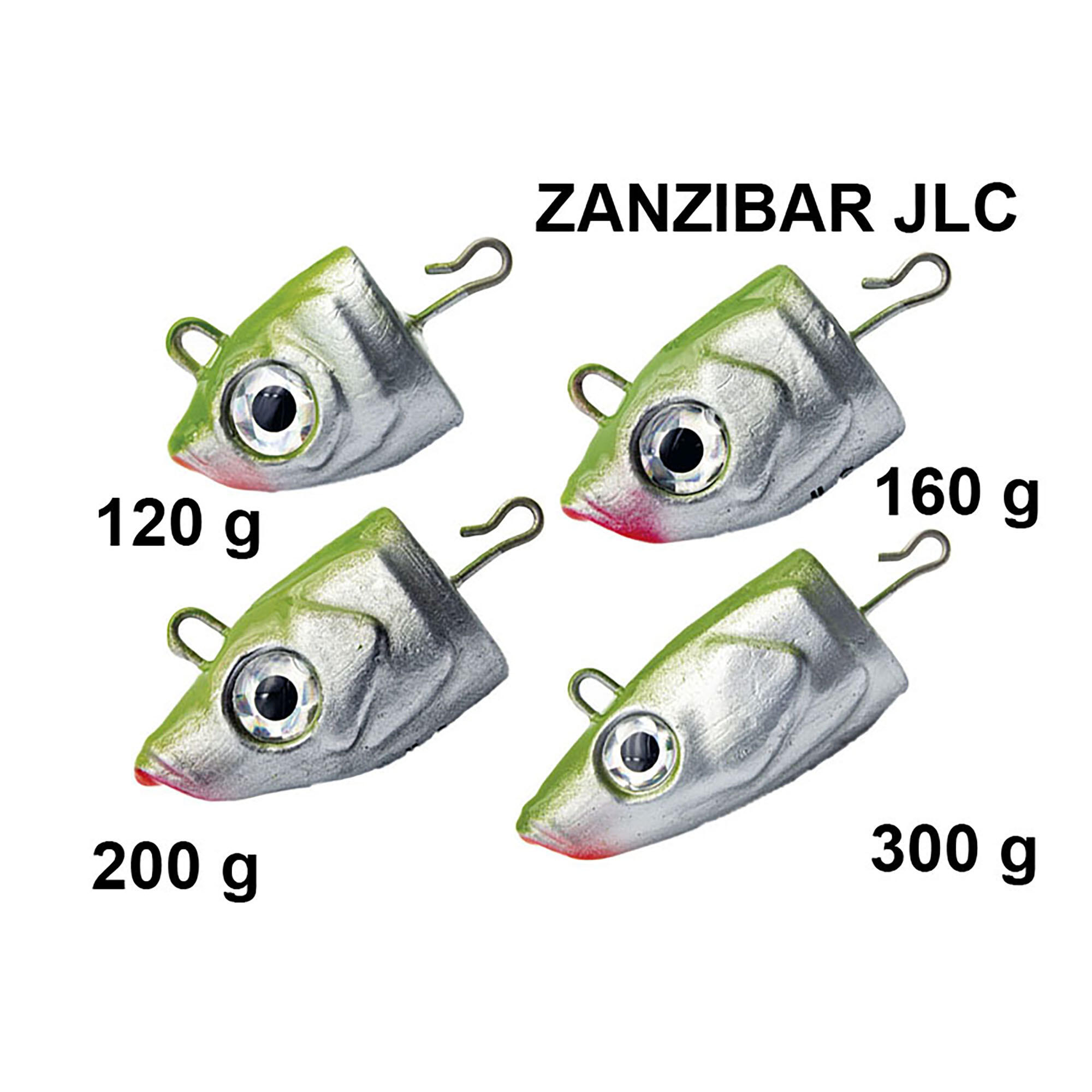 Vinilo pesca jigging spinning Zanzibar JLC 160 g rojo/amarillo #1 2/3