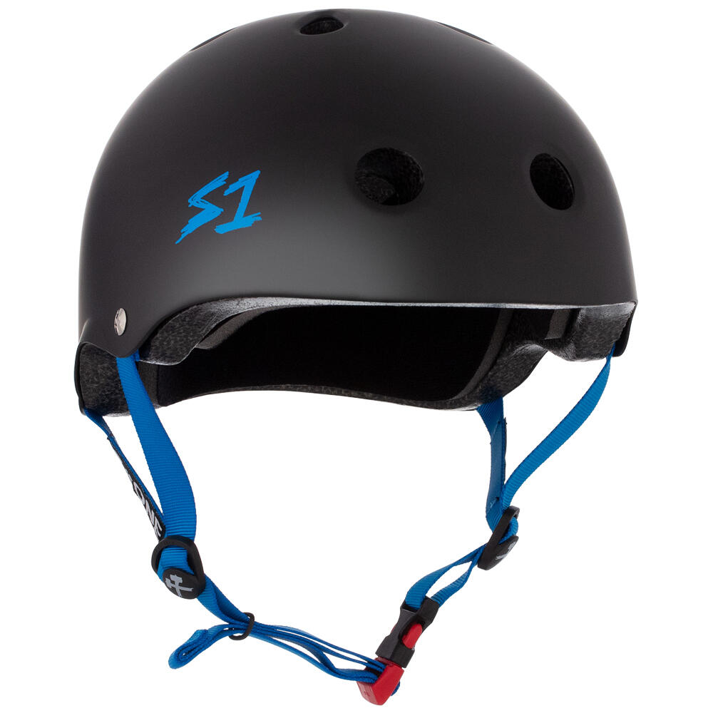 S1 MINI LIFER CHILDS HELMET – MULTI & HIGH-IMPACT CERTIFIED - BLACK/CYAN STRAP 1/5