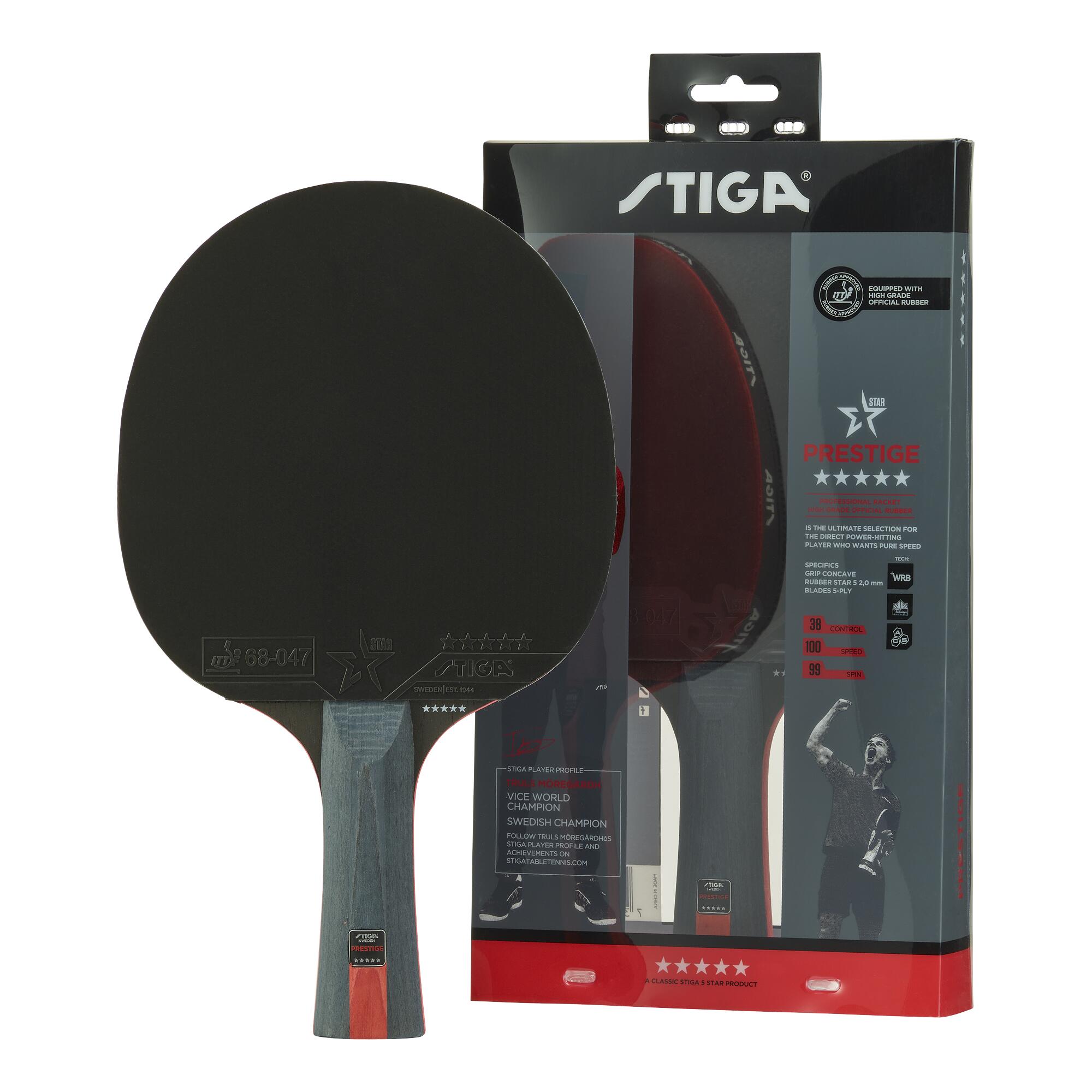 Stiga - Bat Prestige - 5-star - Raquette De Tennis De Table - Noir|rouge - Taille Unique - Decathlon