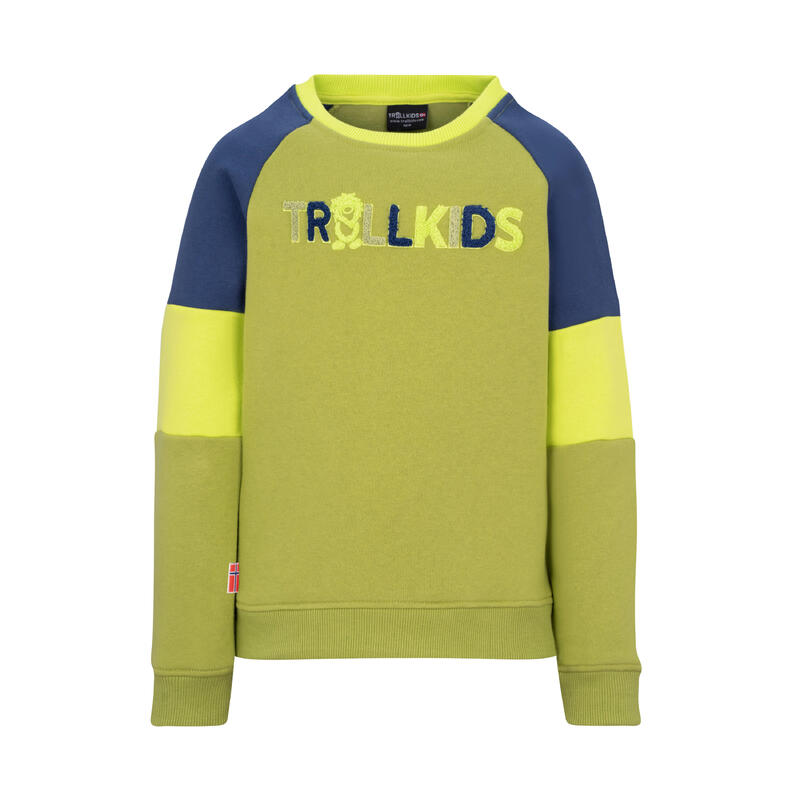 Kids Trollfjord Sweatshirt Kiwigrün/Mystikblau