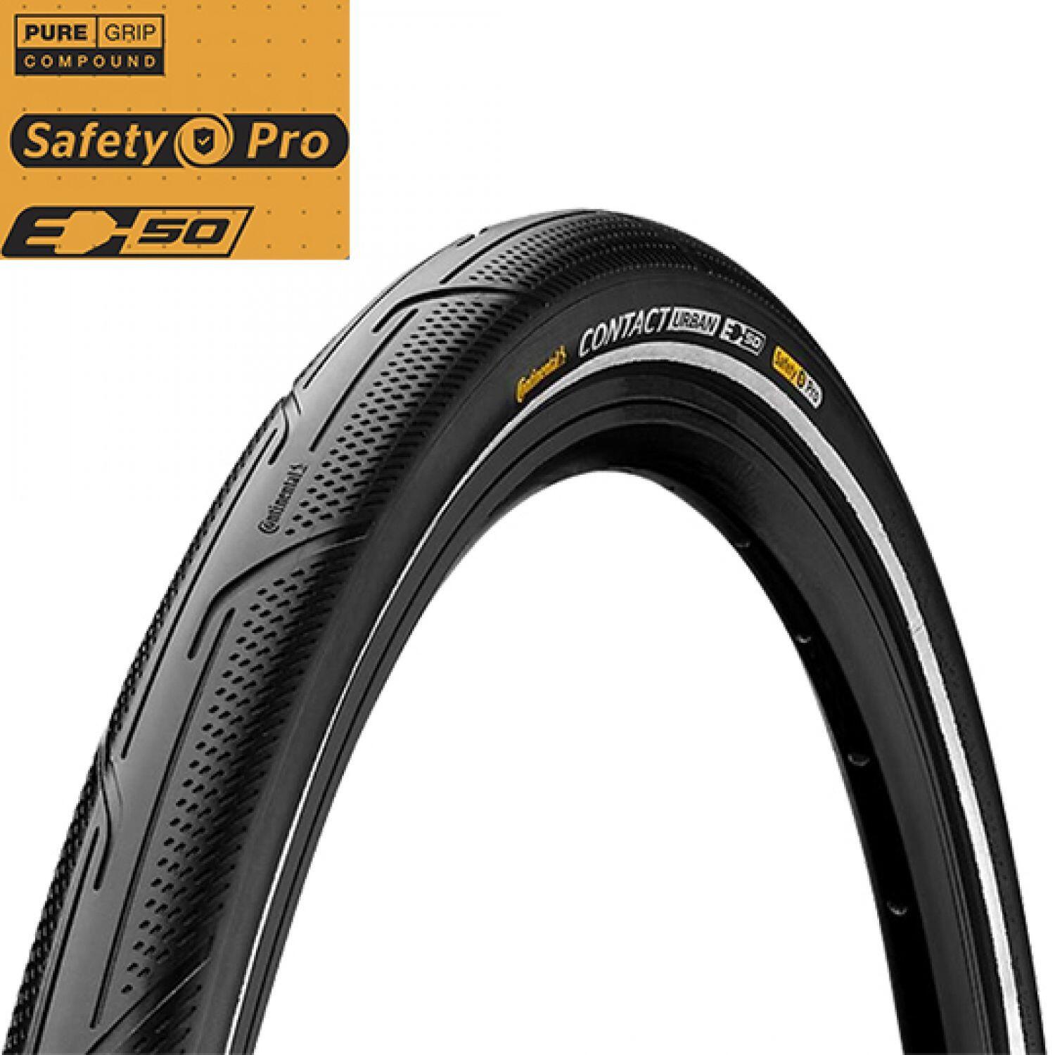 CONTINENTAL CONTACT Urban Reflex Tyre-Wire Bead PureGrip Compound Black Reflex 27.5X1.60"
