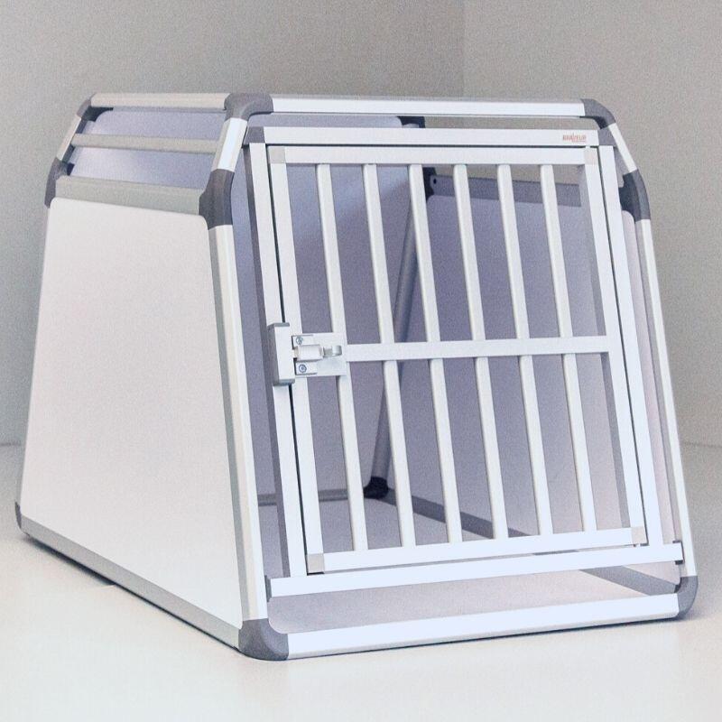 Caisse Transport Chien PETSTUFF - Aluminium Et MDF, 2 Portes, Paroi 75°, Plusieurs Tailles