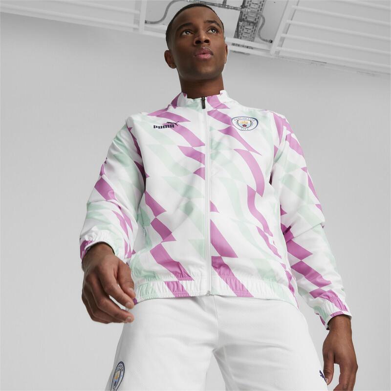 Chaqueta prepartido Hombre Manchester City PUMA White Mist Green Mauve Pop Pink