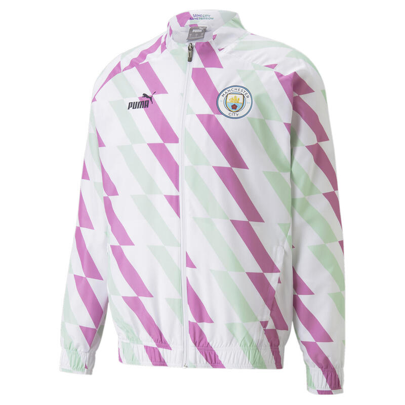 Chaqueta prepartido Hombre Manchester City PUMA White Mist Green Mauve Pop Pink