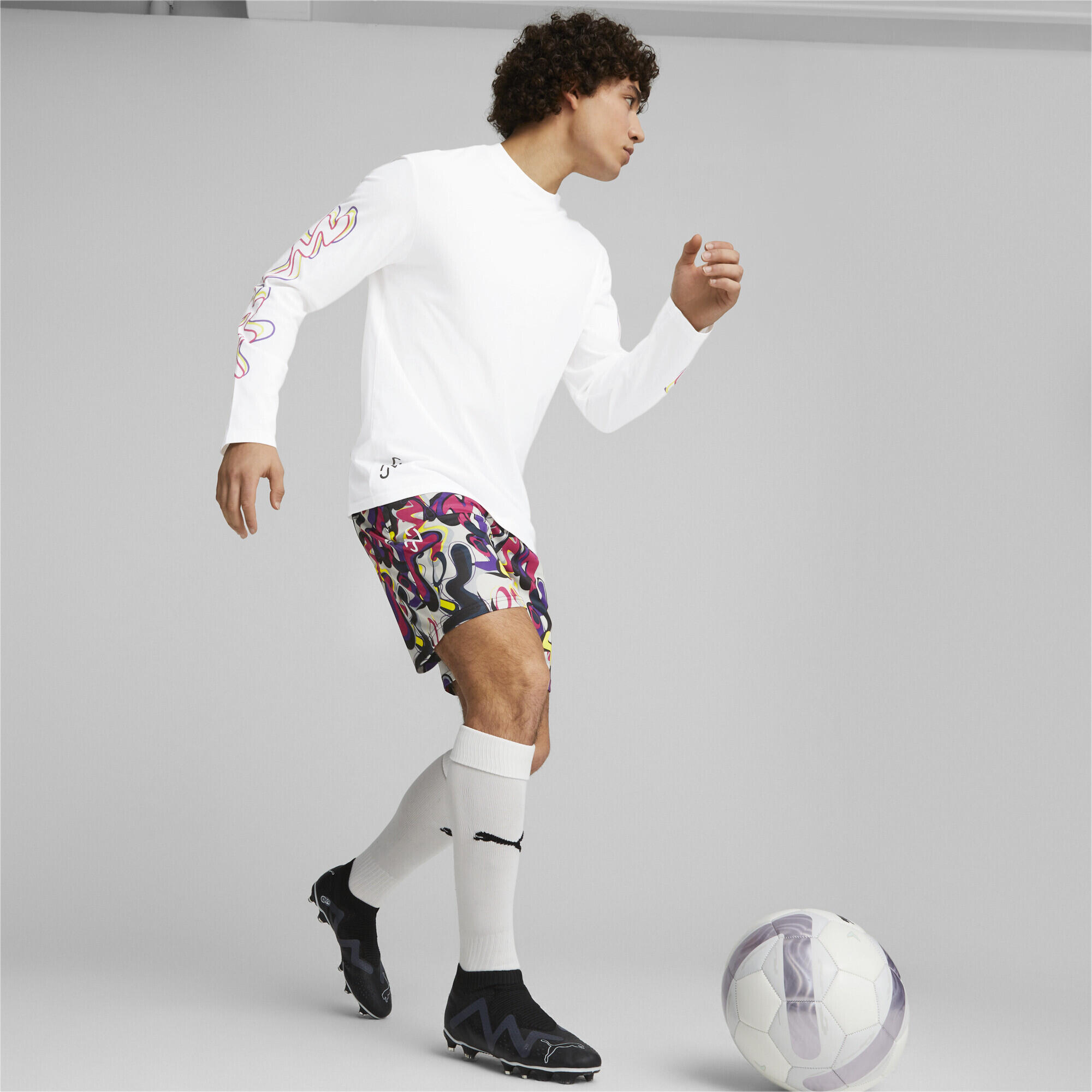 Camiseta de manga larga Neymar Jr Creativity Hombre PUMA White Fluo Yellow 5/6