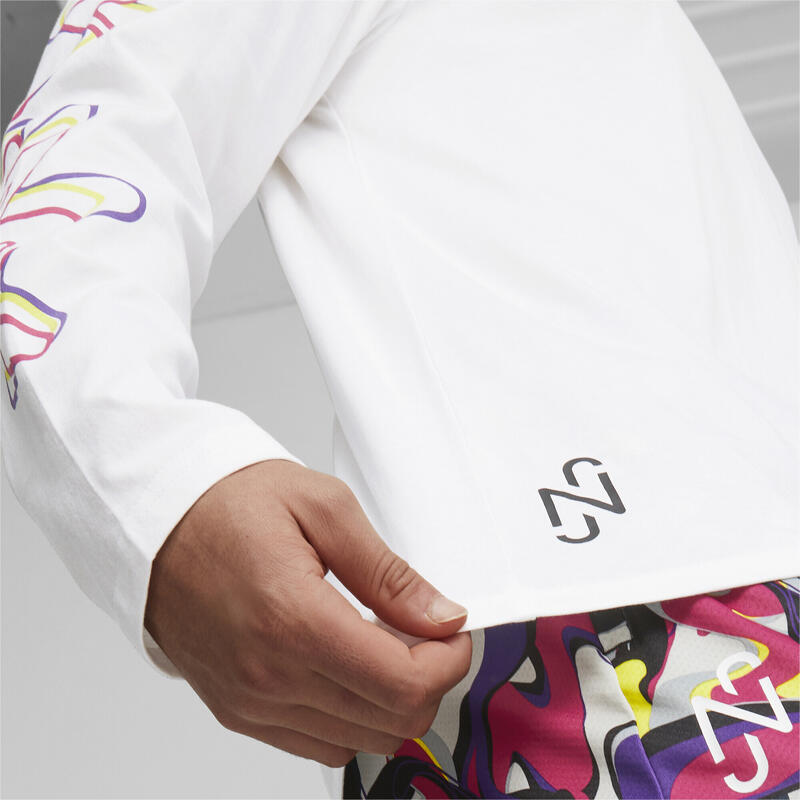 Neymar Jr Creativity T-shirt met lange mouwen voor heren PUMA White Fluo Yellow