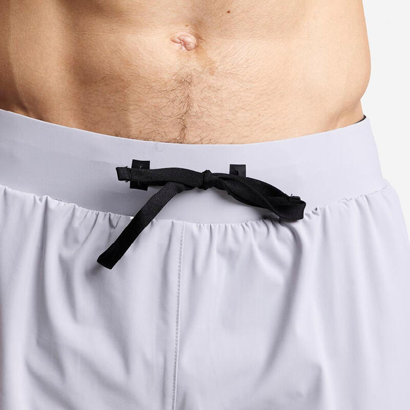 Shorts con Malla Compresión 2 en 1 Hombre Premium 0.1 - L - Gris Perla