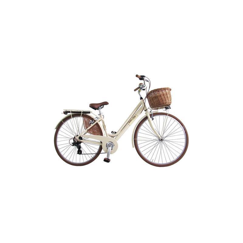 Stadsfiets Dolce Vita by Canellini Venezia met mand - Crème