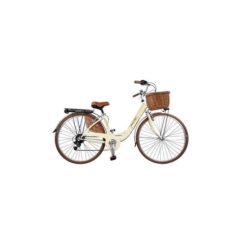 Stadsfiets Dolce Vita by Canellini Venere 28" met mand - Crème