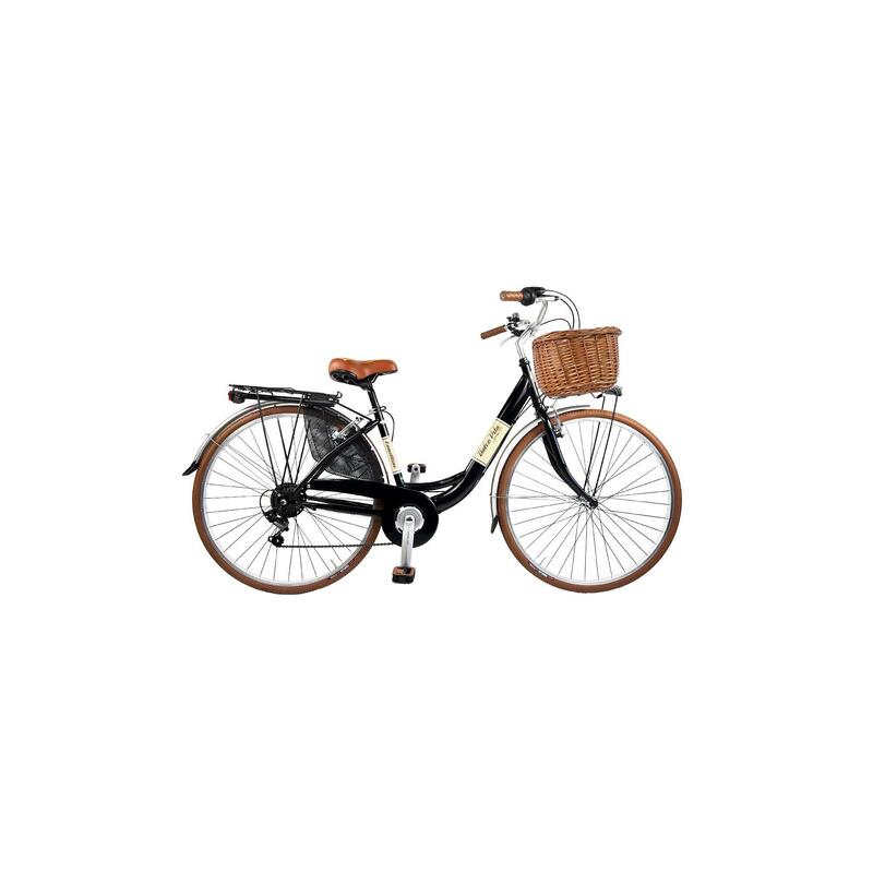 Stadsfiets Dolce Vita by Canellini Venere 28" met mand - Zwart