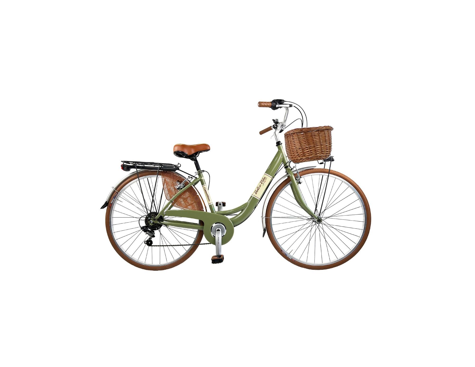 CANELLINI Stadsfiets Dolce Vita by Canellini VENERE 28" met mand - Olijfgroen
