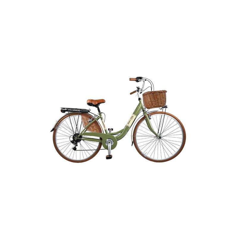 Stadsfiets Dolce Vita by Canellini Venere 28" met mand - Olijfgroen