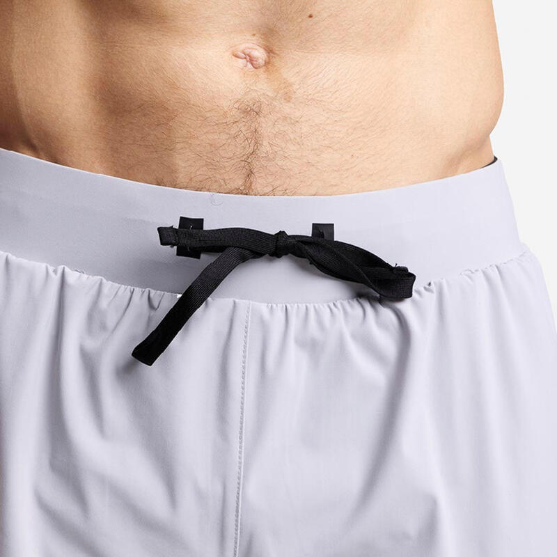 Shorts con Malla Compresión 2 en 1 Hombre Premium 0.1 - S - Gris Perla
