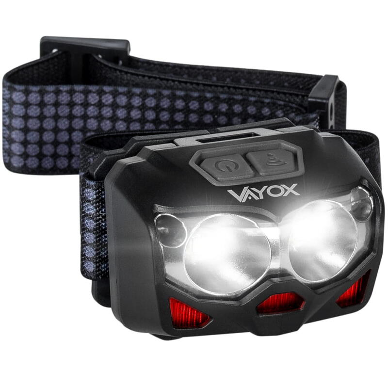 Vayox VA0078 hoofdlamp, 500lm, oplaadbaar, met hybride voeding