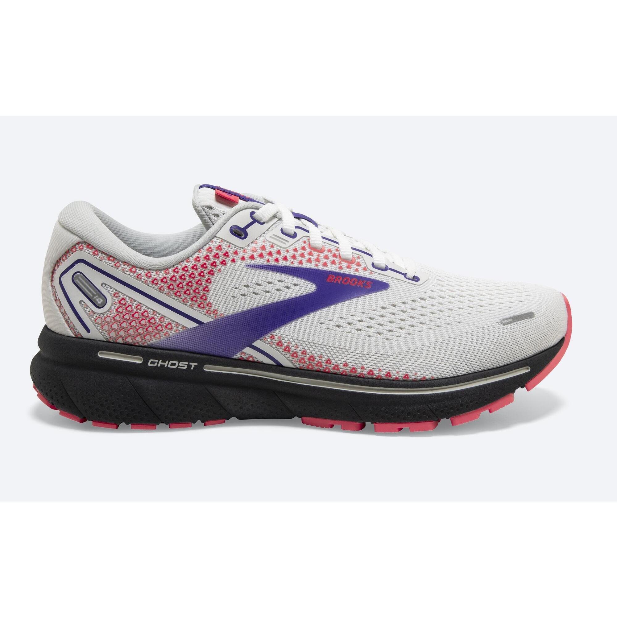 Brooks Womens Ghost 14 Running Shoes White 120356-1B-192 1/4