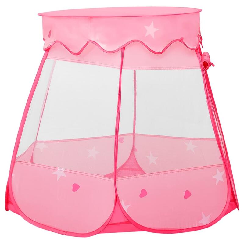 Tenda de brincar infantil com 250 bolas 102x102x82 cm rosa