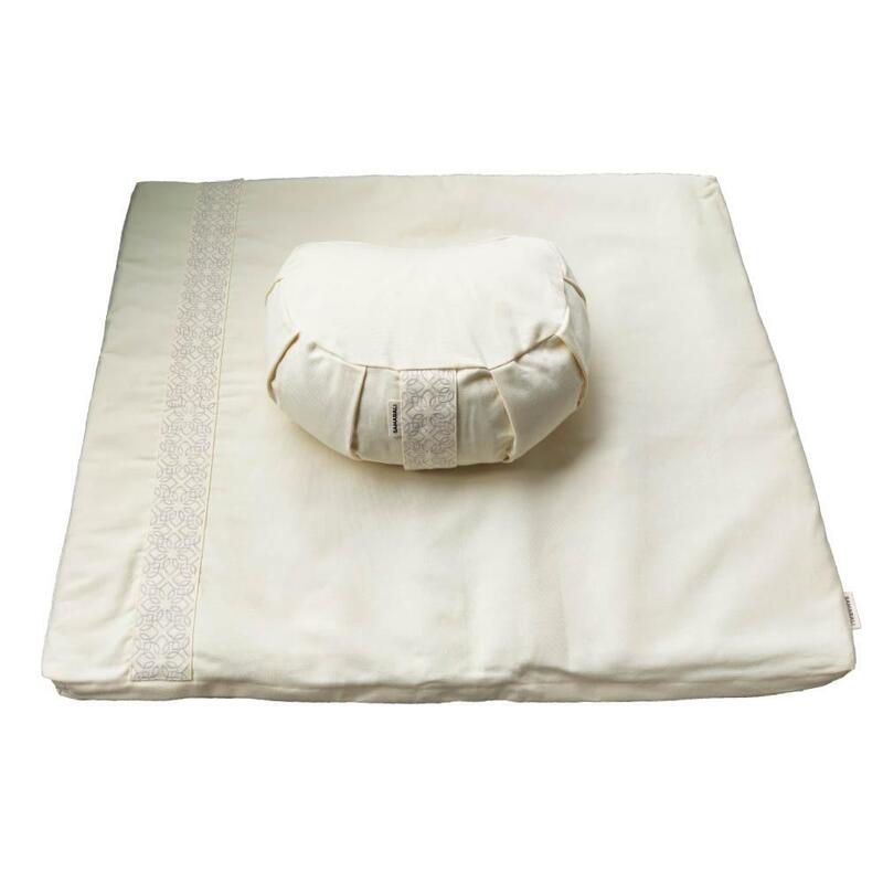 Samarali Set de méditation avec coussin Croissant Ivoire