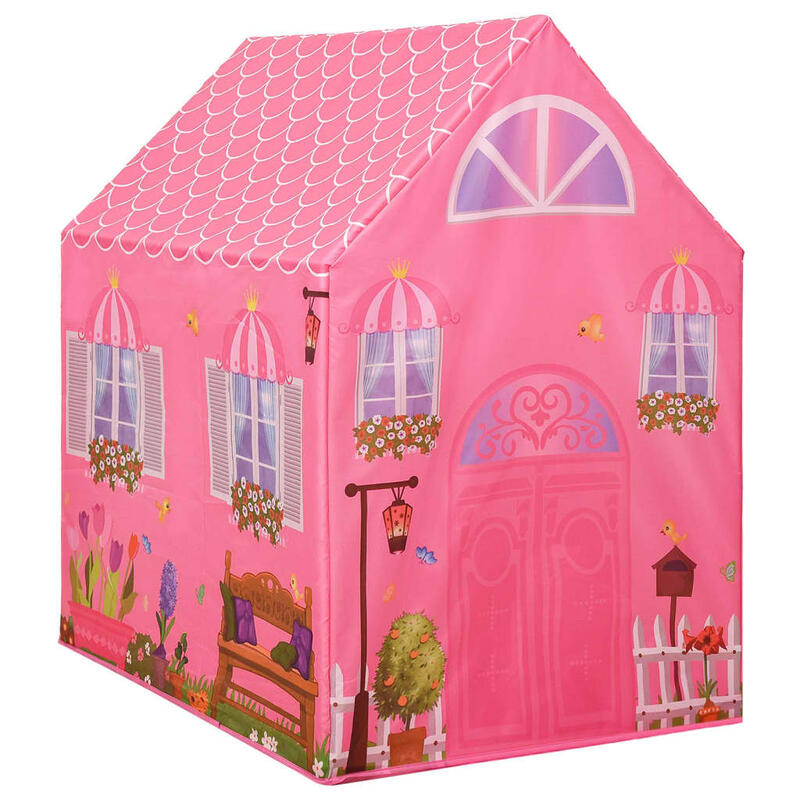 Tenda de brincar infantil com 250 bolas 69x94x104 cm rosa