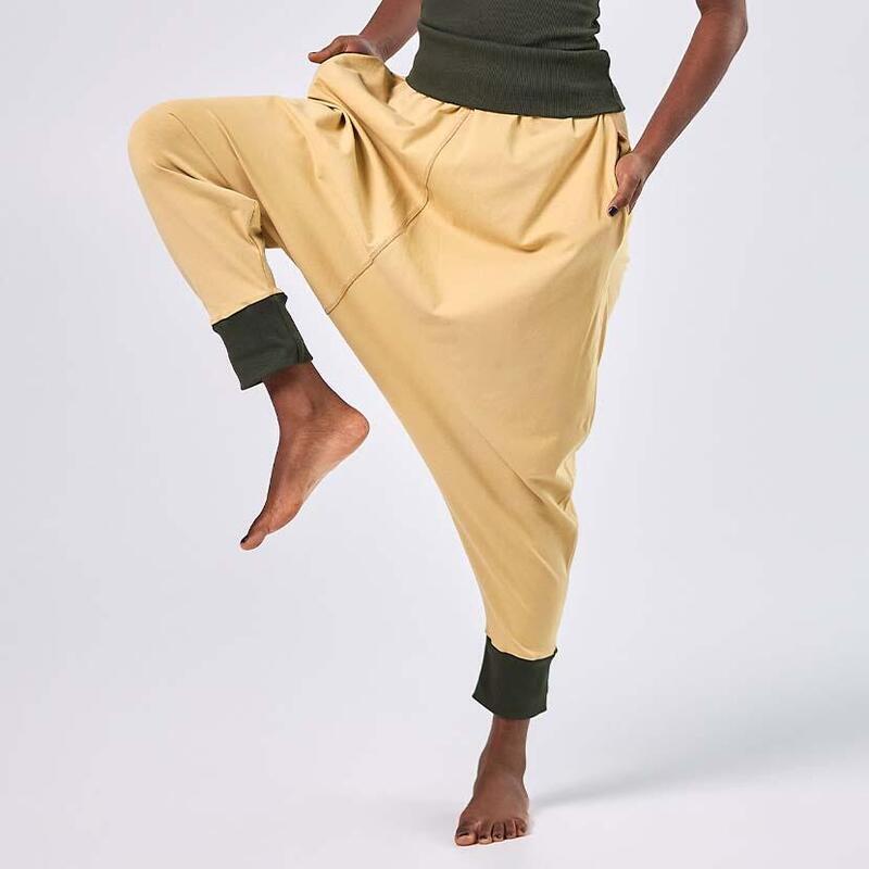 Pantaloni harem pentru yoga - Bej