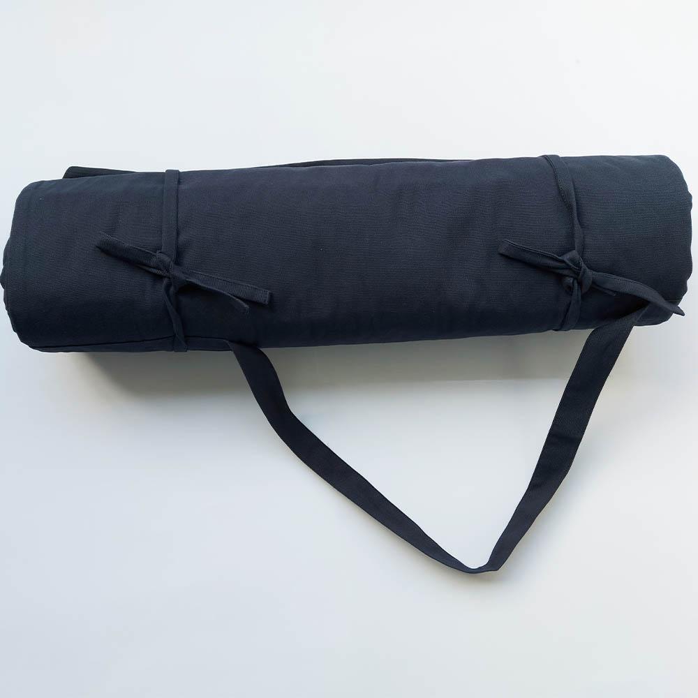 Cotton yoga mat - Navy blue