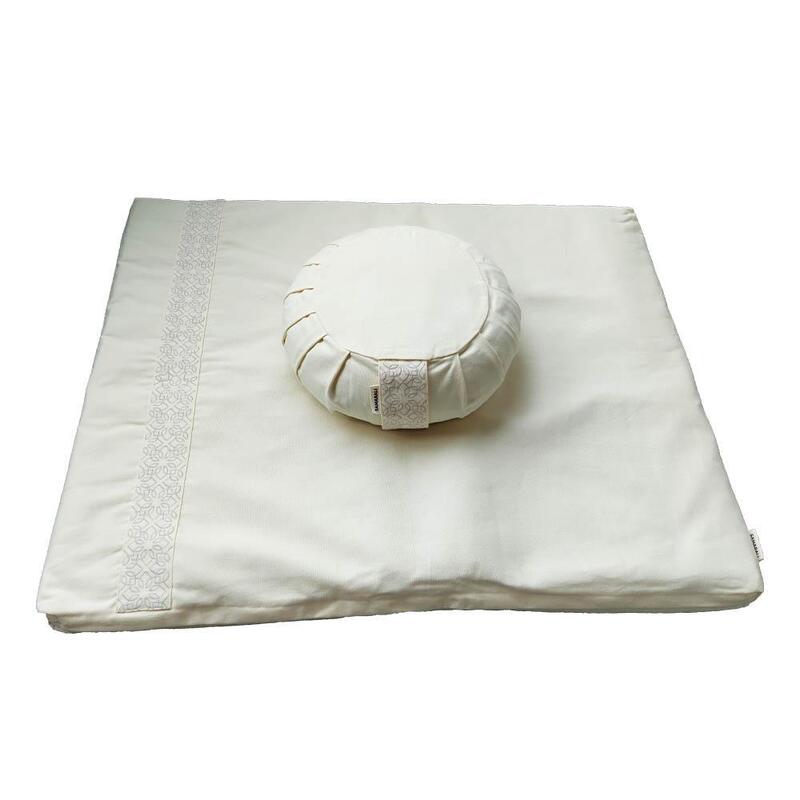 Conjunto de Meditação Samarali com Almofada Zafu Marfim