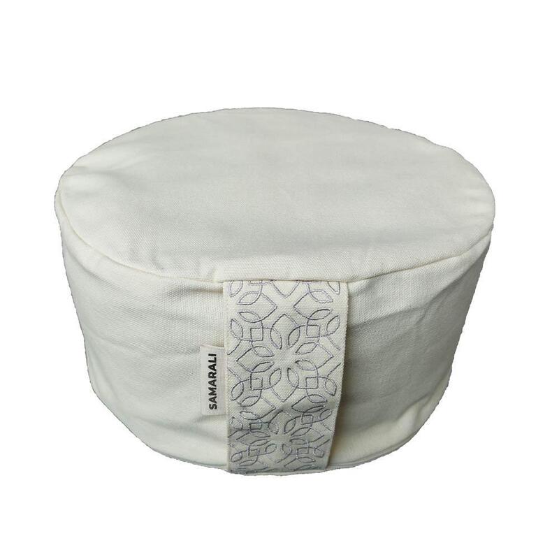 Samarali Coussin de Méditation Rond Ivoire