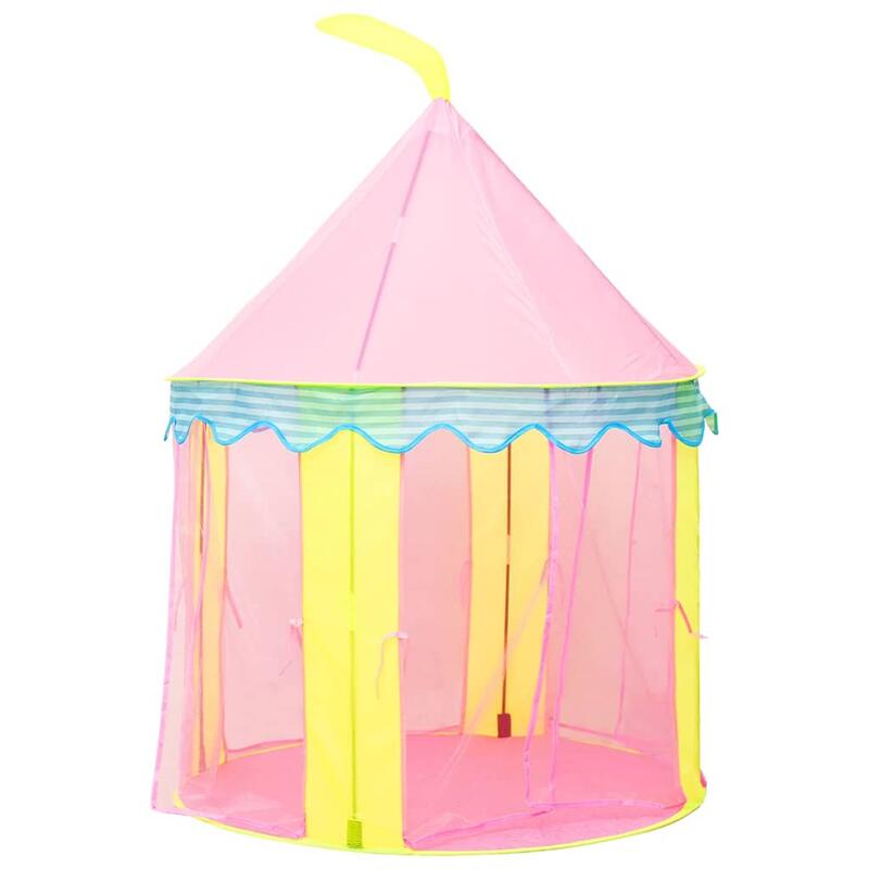 Tenda de brincar infantil com 250 bolas 100x100x127 cm rosa