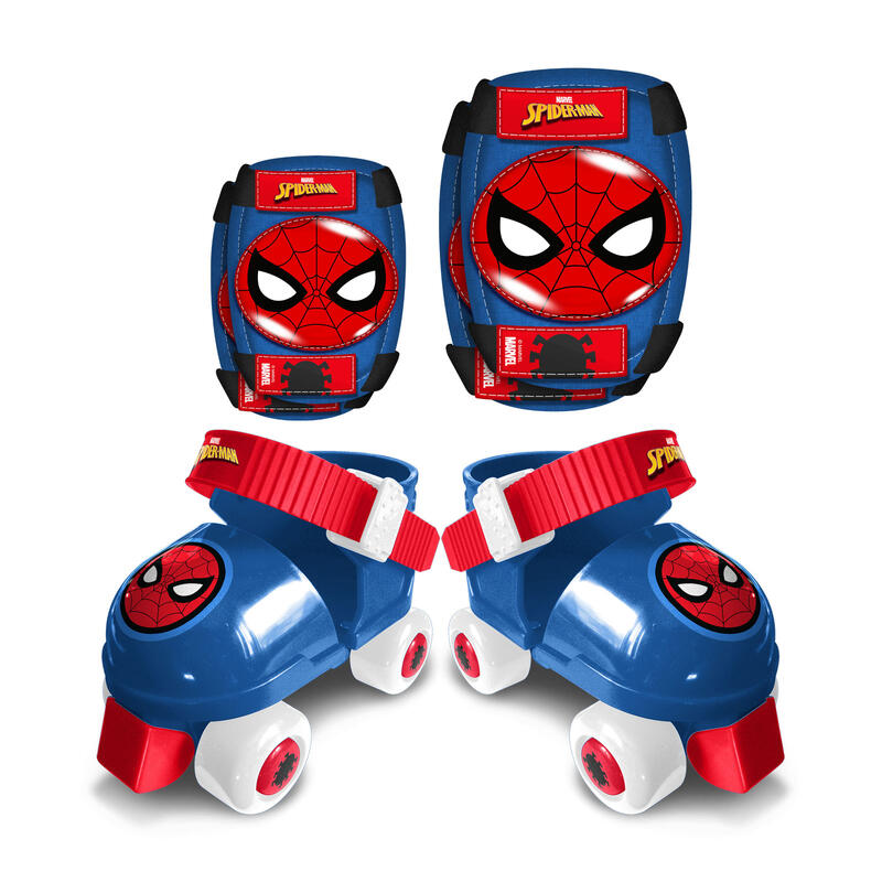 Patines y Protecciones Niños Spider-Man Talla 23-27