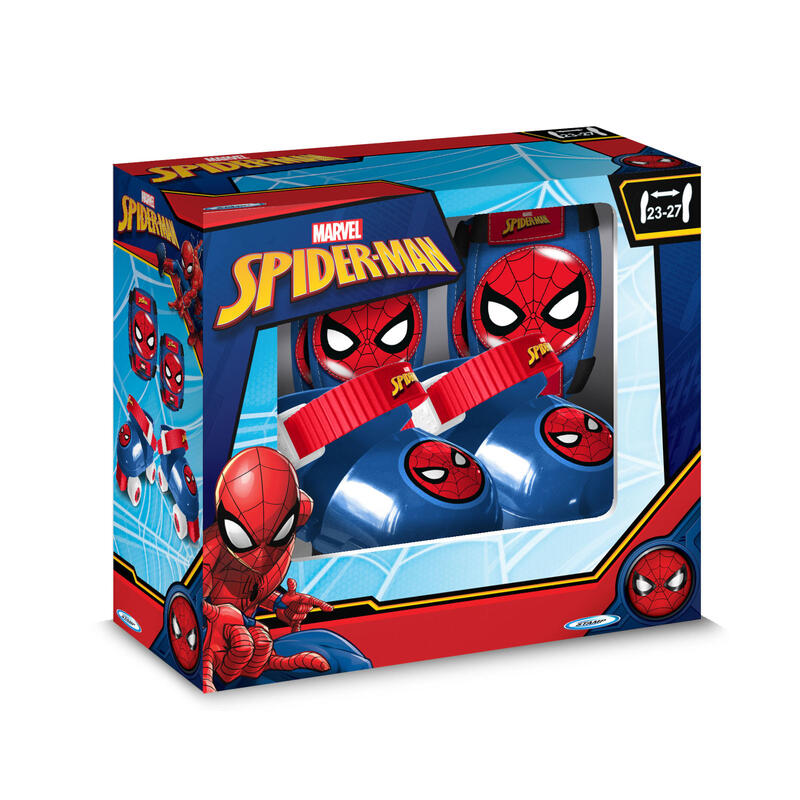 Patines y Protecciones Niños Spider-Man Talla 23-27