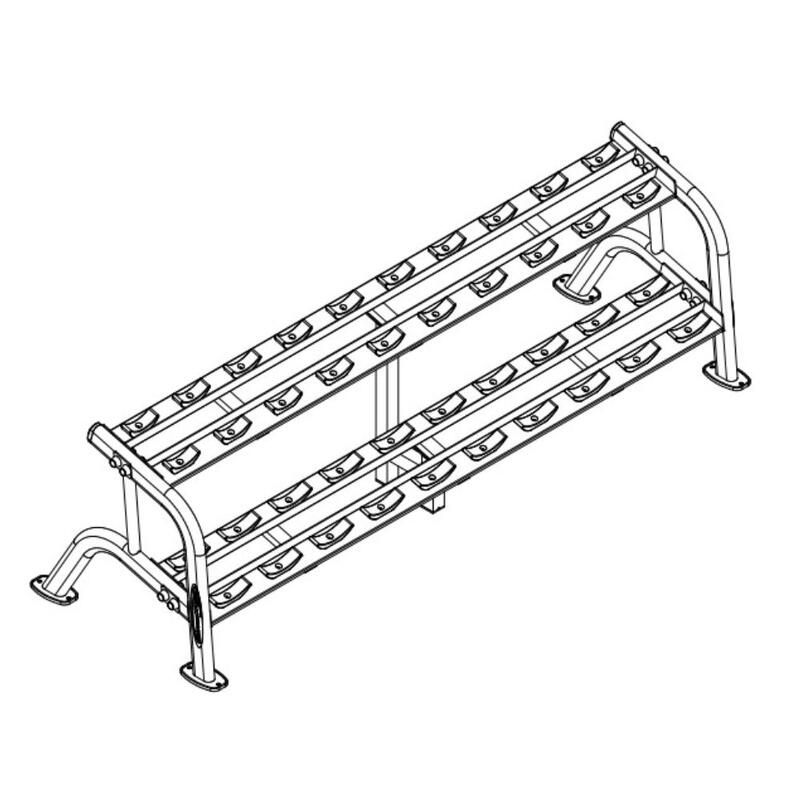 Steelflex NDR2 tweelaags dumbbell rack / halter opslag