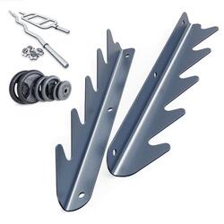 LOT AVEC SUPPORT MURAL POUR HALTÈRE LONG ET POIDS