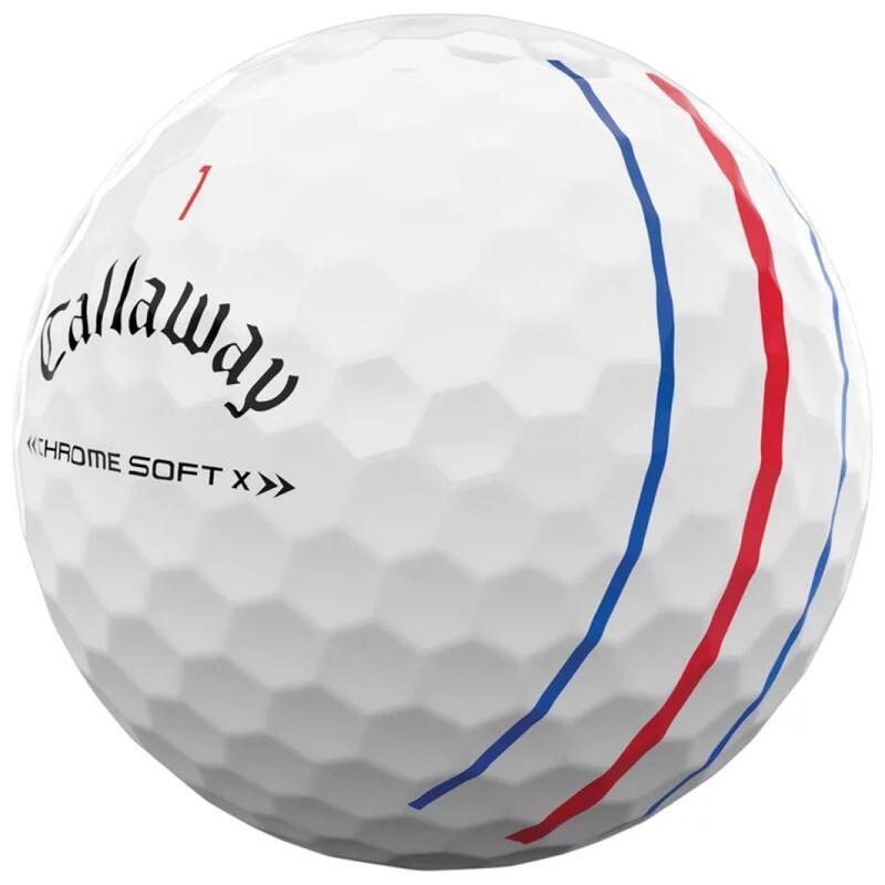 Packung mit 12 Golfbällen Callaway Chrome Soft X LS Triple Track New